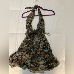 Outcast Elegant Halter Neck Dress in Multicolor